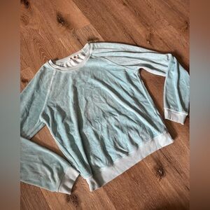 AMO Baby Blue Velour Sweatshirt Size M